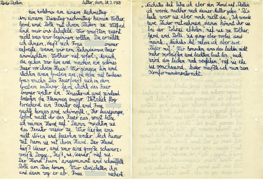 Schulaufsatz, 1958