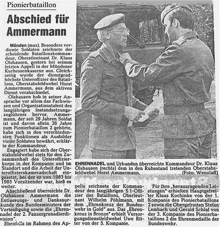 Artikel M&uuml;ndener Allgemeine, 1985
