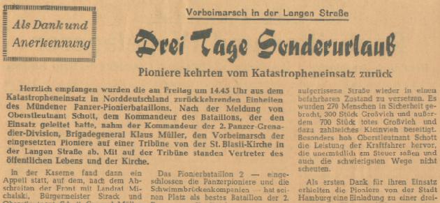 Zeitungsartikel (Ausschnitt)